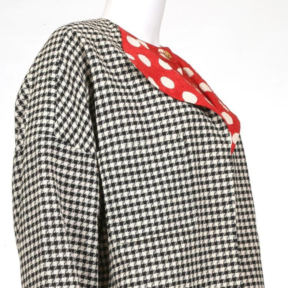 Vintage Chanel houndstooth and polka dot jacket